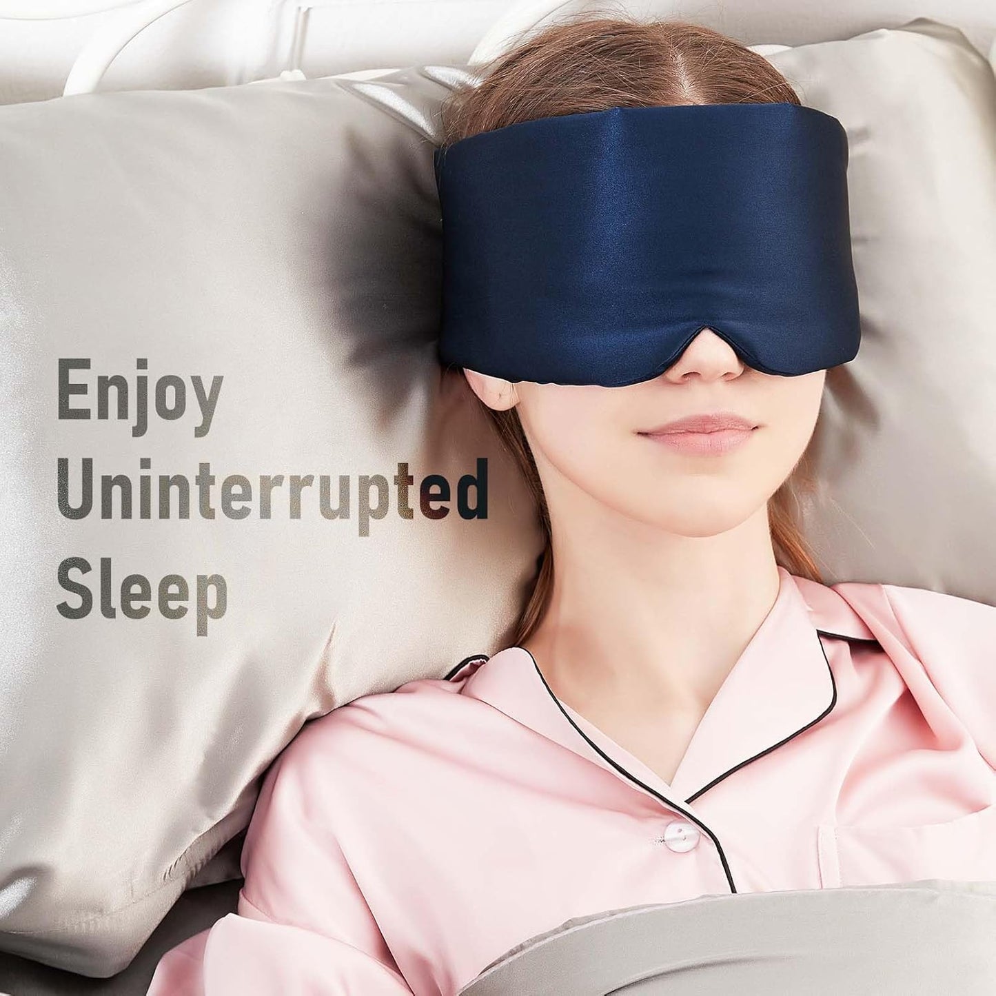 Ultra Soft Sleeping Eye Mask - Ergonomic Light Blocking Sleep Shade for Men & Women