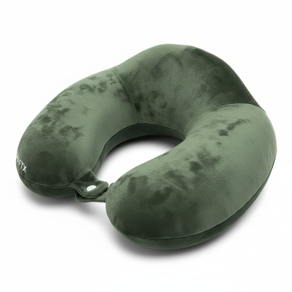High Back Ergonomic Memory Foam Travel Pillow - Neck Support