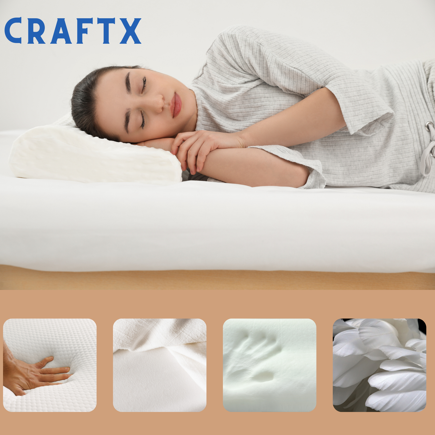 Craftx  Pure Memory Foam Super Soft Cervical Pillow