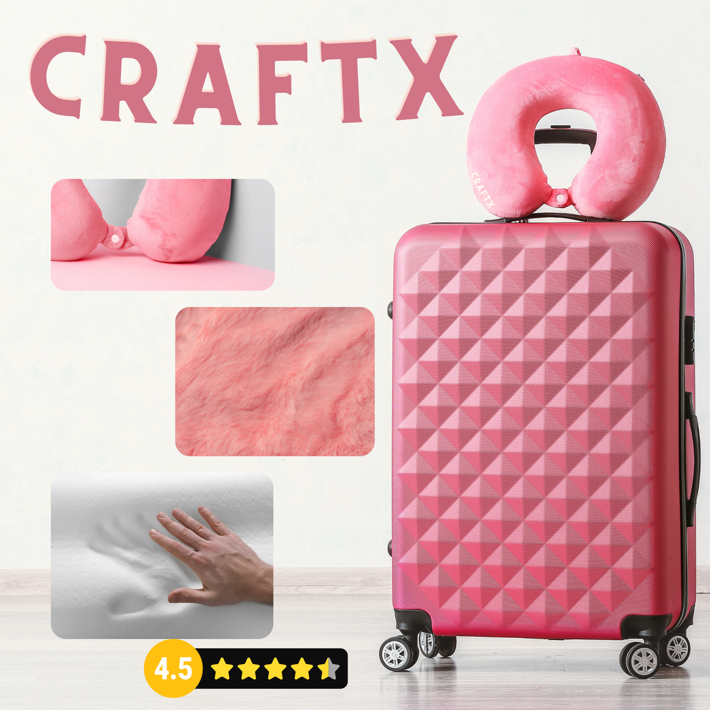 Craftx U-Shaped Memory Foam  Travel Pillow