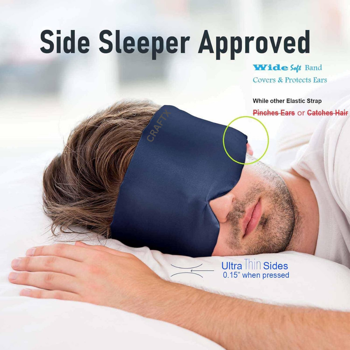 Ultra Soft Sleeping Eye Mask - Ergonomic Light Blocking Sleep Shade for Men & Women