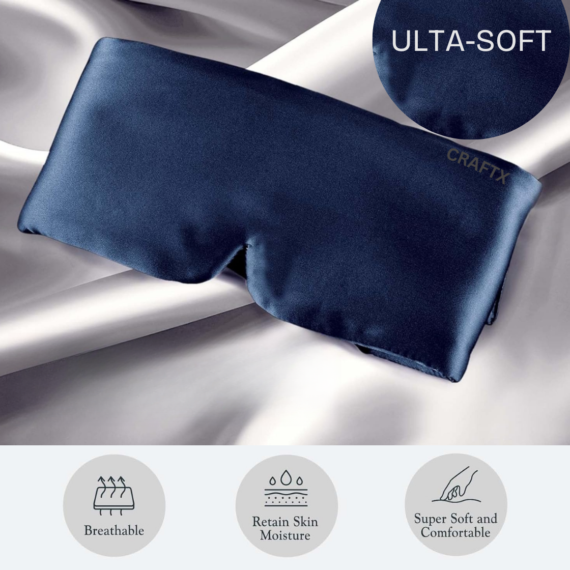 Ultra Soft Sleeping Eye Mask - Ergonomic Light Blocking Sleep Shade for Men & Women