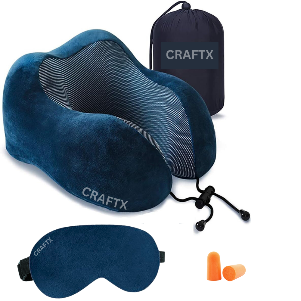 Craftx Travel pillow Combo Sleep-mask, Earplugs