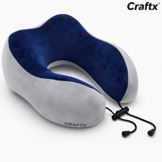 Ergonomic Memory Foam Travel Neck Pillow | Contoured U-Shape for Flights & Car Rides | Craftx