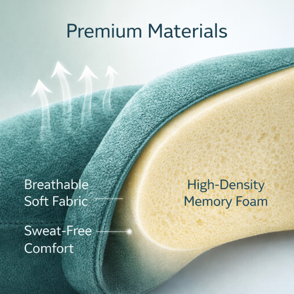 Ergonomic Memory Foam Travel Pillow - Neck Support | Teal