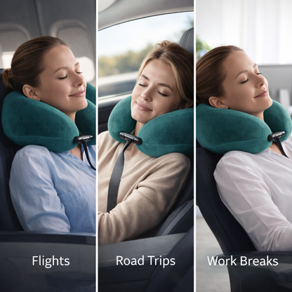 Ergonomic Memory Foam Travel Pillow - Neck Support | Teal