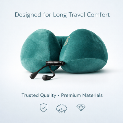 Ergonomic Memory Foam Travel Pillow - Neck Support | Teal